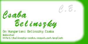 csaba belinszky business card